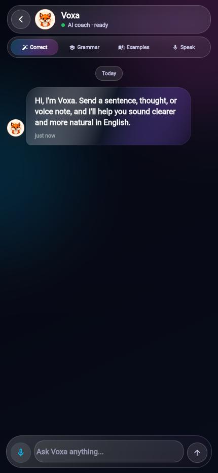 Voxa AI coach conversation